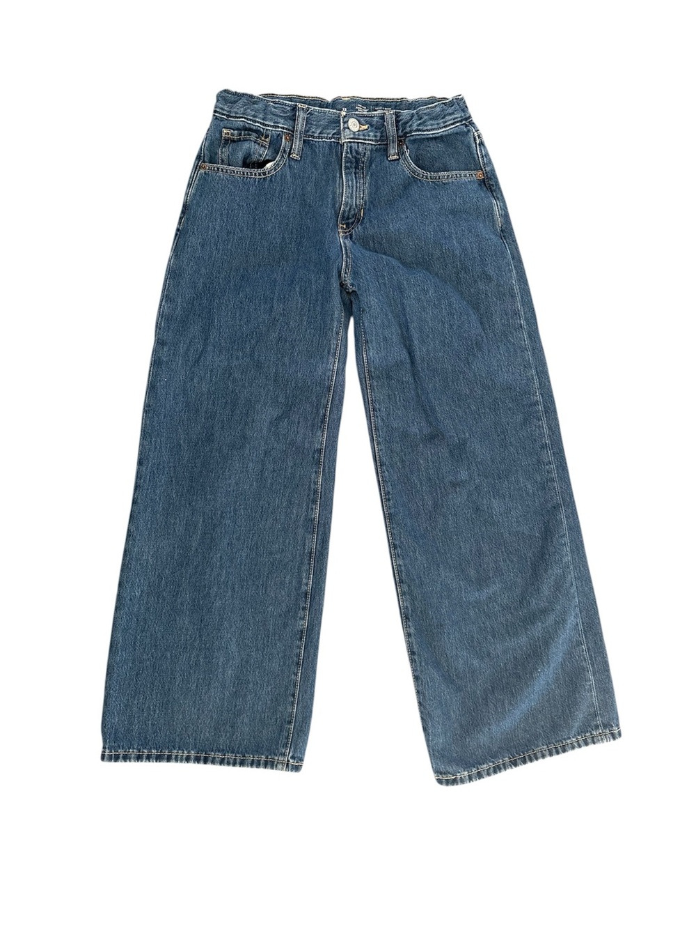 Old Navy Girls Wide-Leg Denim Jeans - Medium Blue